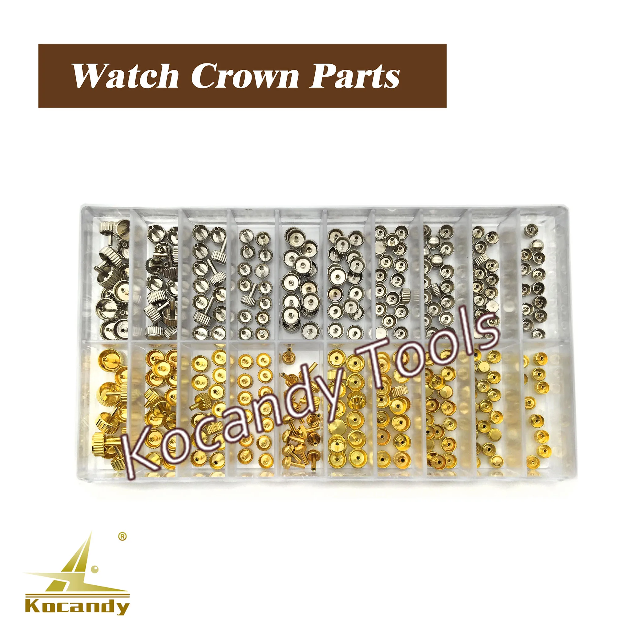 Watch Repair Tool Non-Waterproof Crown Watch Part Replacement Assorted Gold Silver Dome Flat Head Watch Accessories