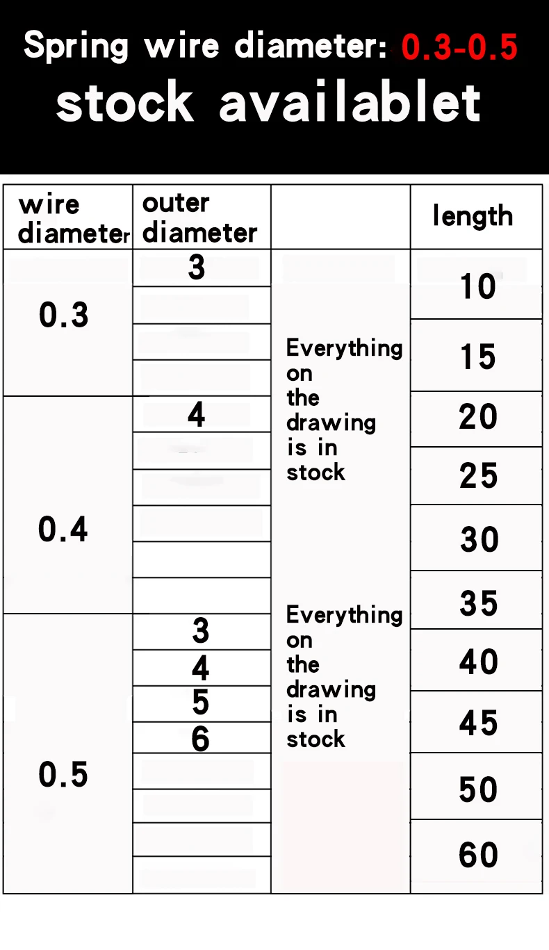 Draht durchmesser 0.3/0.4/0,5mm spannung rückkehr frühling micro zugfeder 304 kleine zugfeder zugfeder 10 stücke – Detail 6