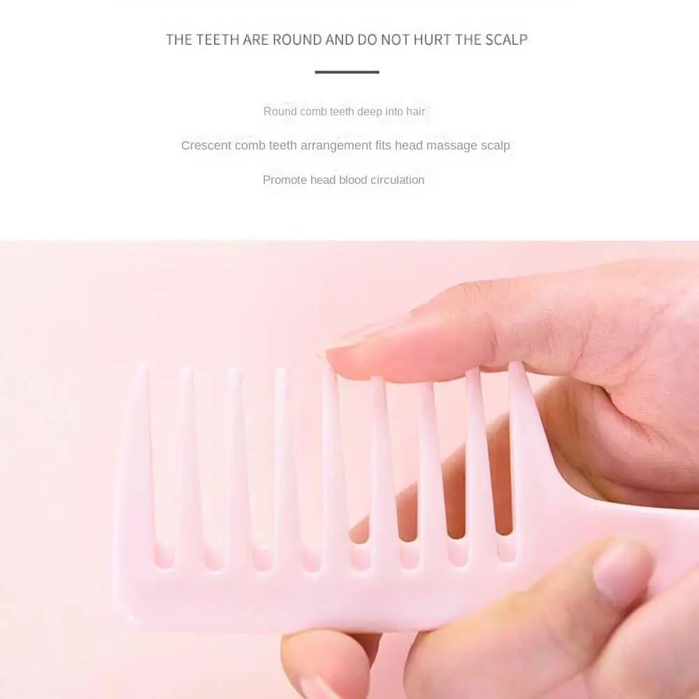 Scalp Massage Wide Tooth Comb Hairdressing Anti-static Pink Hair Brush Wet Dry Use Hair Styling Tool Fine Tooth Hair Combs Lady
