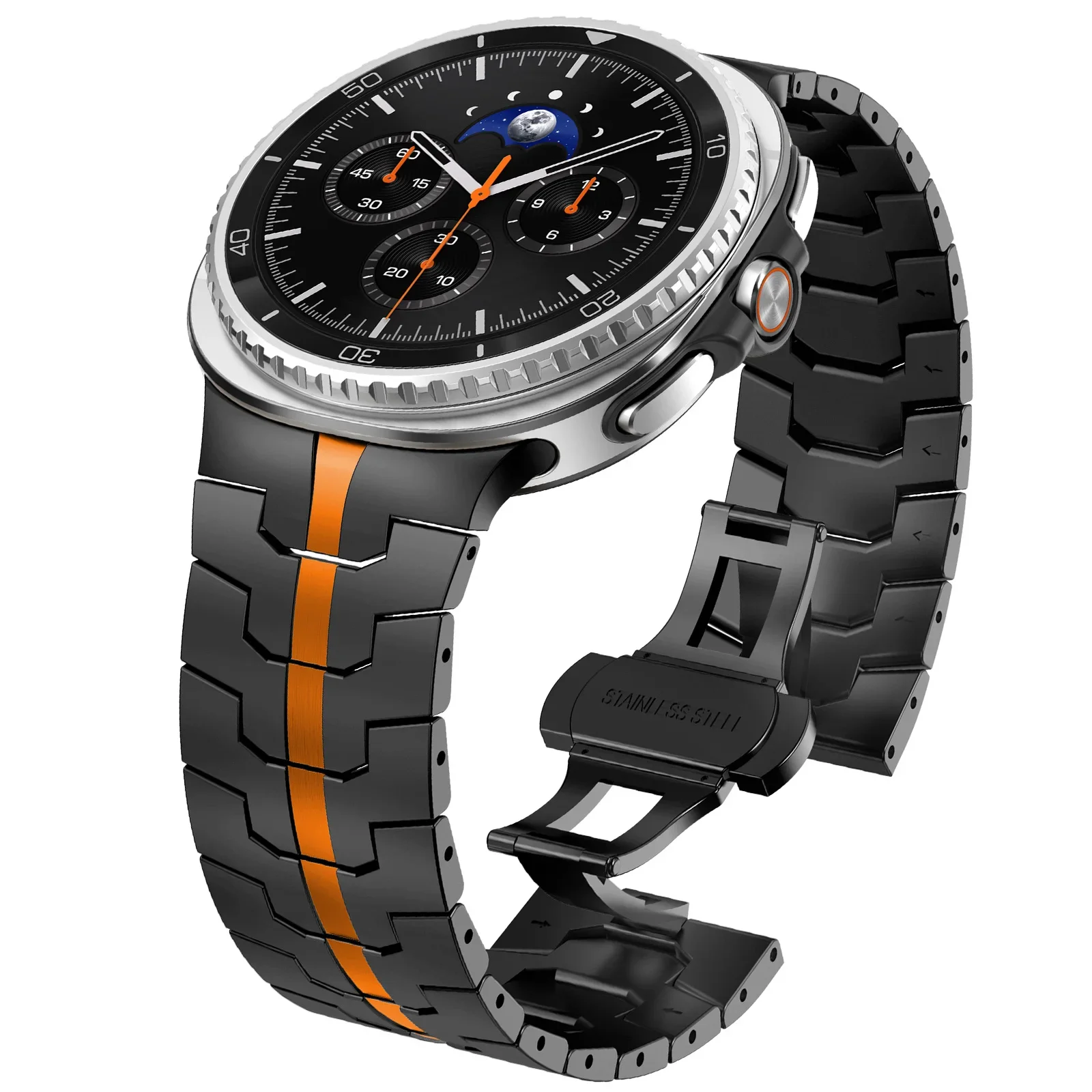 Elegant Stainless Steel Watch Bracelet Band in Metal Finish