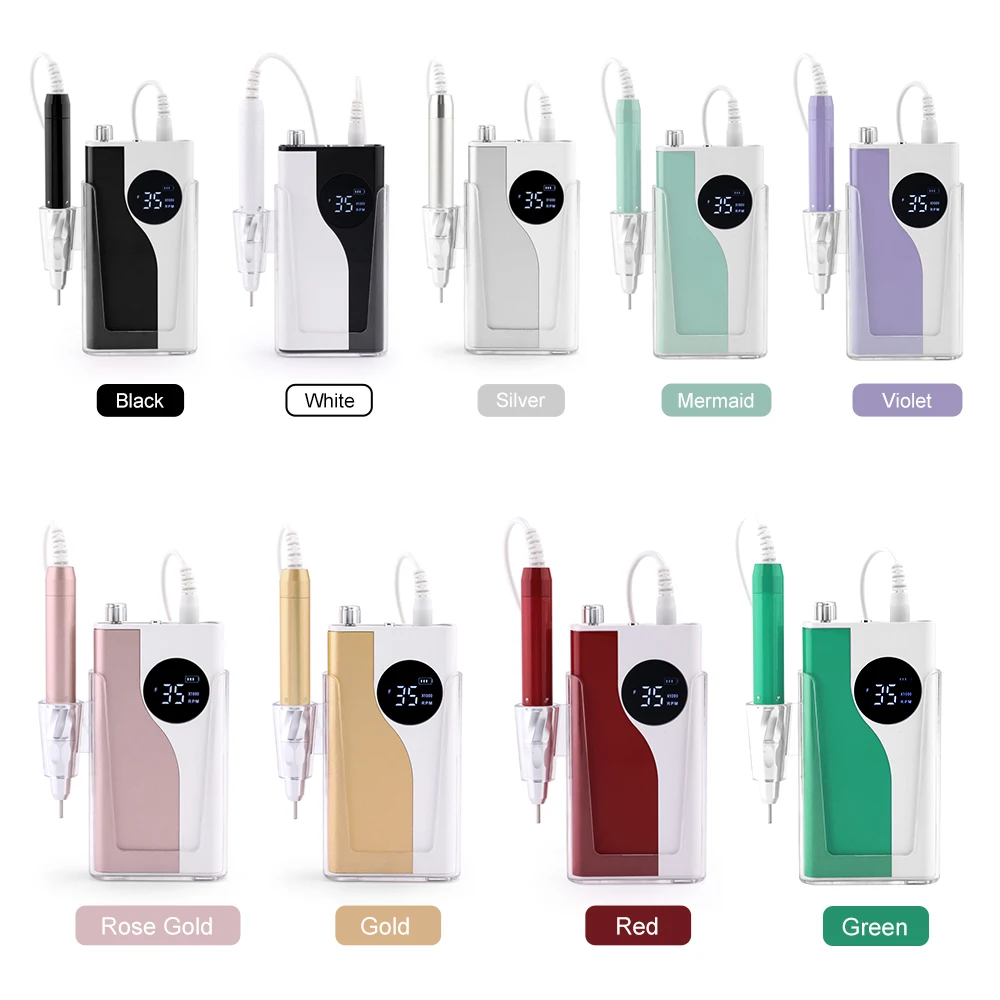 35000RPM Brushless 85W Nail Drill Rechargeable Manicure Electric Machine Cordless Nail File Pedicure Drilling Quiet Motor Handle 6