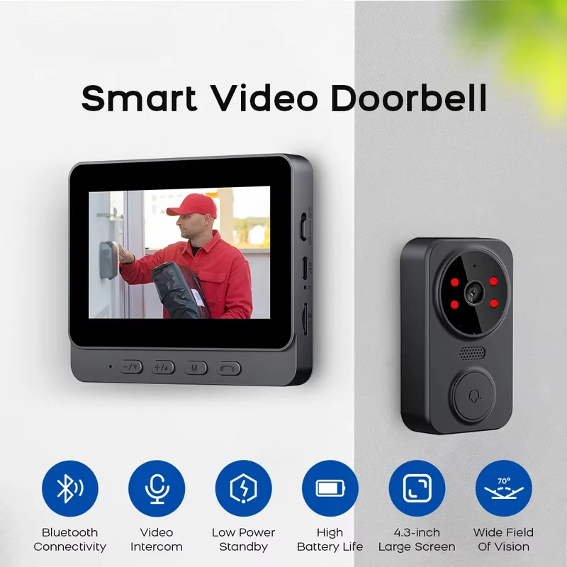 Smart video doorbell camera wireless, 1080p HD