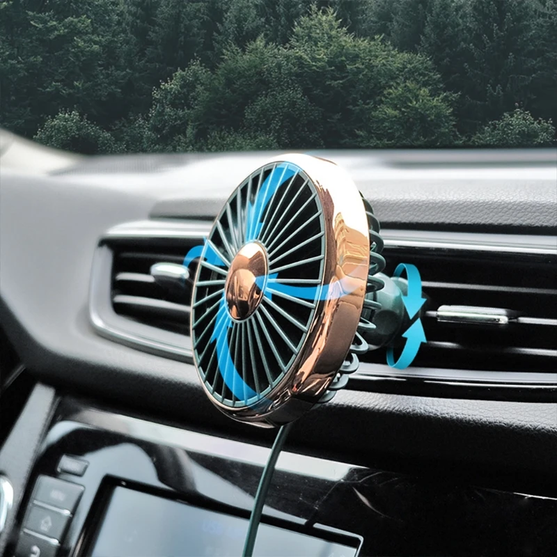 자동차 SUV 차량용 5V USB 전원 3 단 자동차 에어 벤트 냉각 USBFan 차량 벤트 Dropship