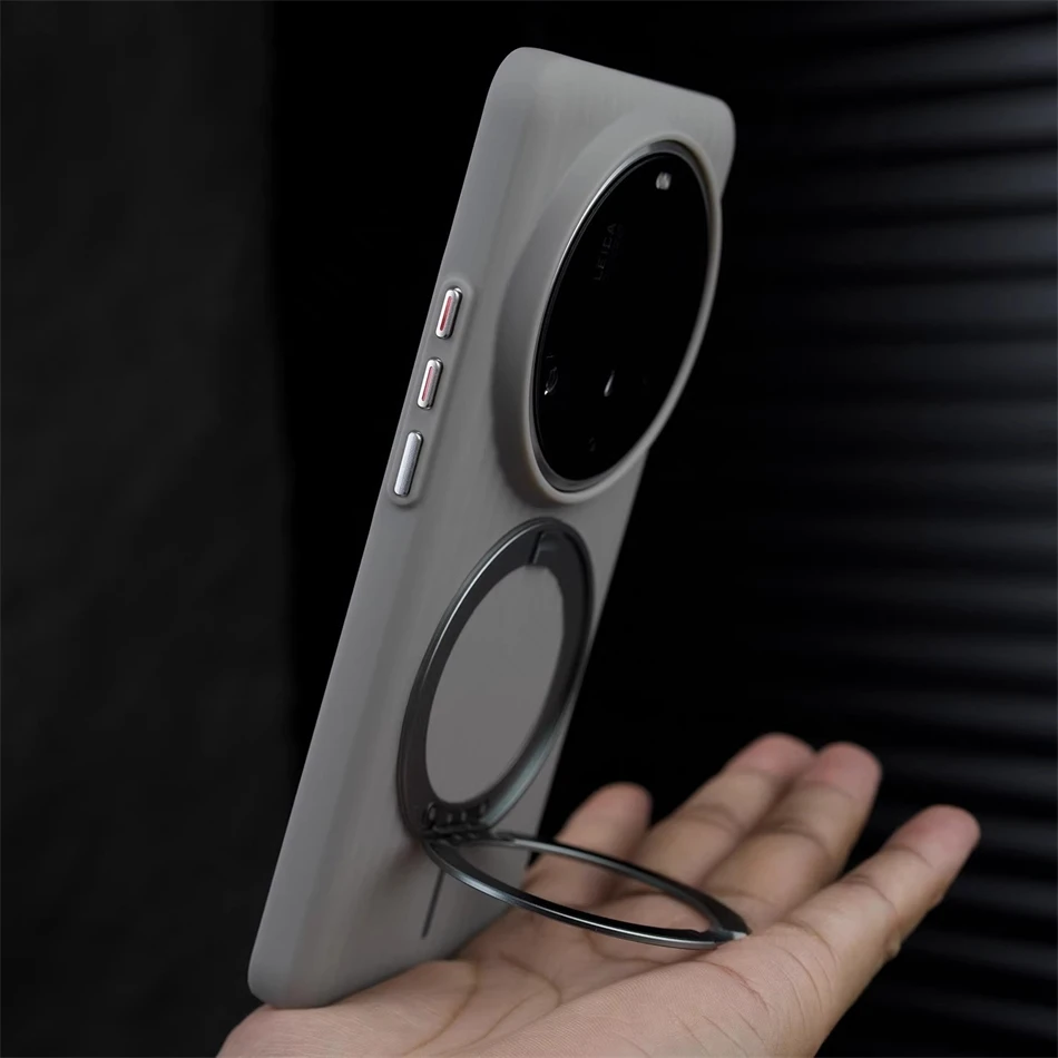 360 Rotating Alloy Holder for Magsafe Magnetic Wireless Charging with Ultra Slim Matte PC Cover