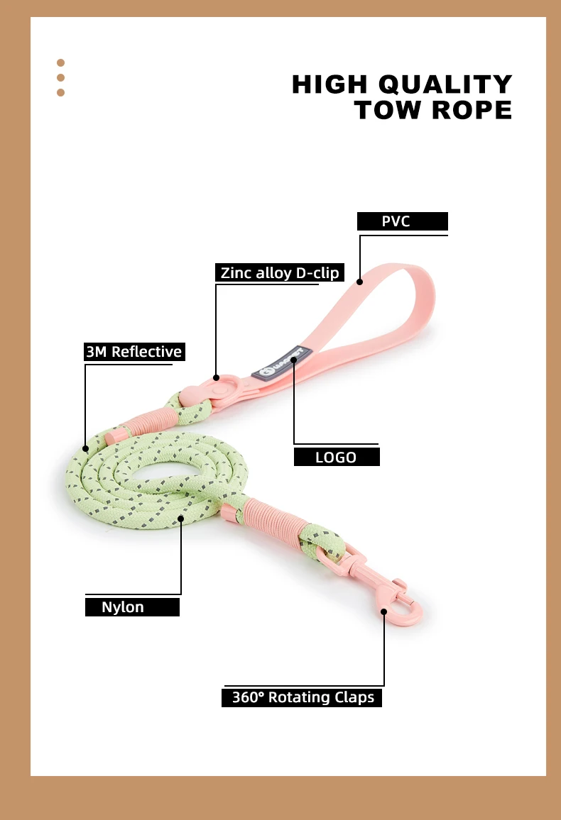 Cute style PVC Webbing Collar Leashes Dog Walking Series - PeticaDeals