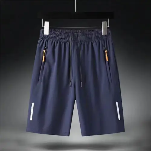 Men's Summer Ultra-thin Ice Silk Beach Casual Shorts Jogging Sport Quick Dry Male Zipper Loose Gym Sports Short Pants Sweatpant - Image 8
