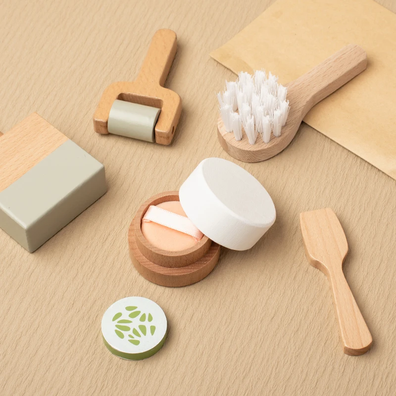 Children's simulation beauty set toys, early education fun puzzle, solid wood manufacturing, role-playing, boys and girls gifts