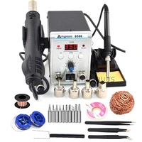 750W 8586 2 In 1 Digital ESD Hot Air Gun Soldering Station Welding Solder Iron For IC SMD Desoldering Rework Tools 220v 1