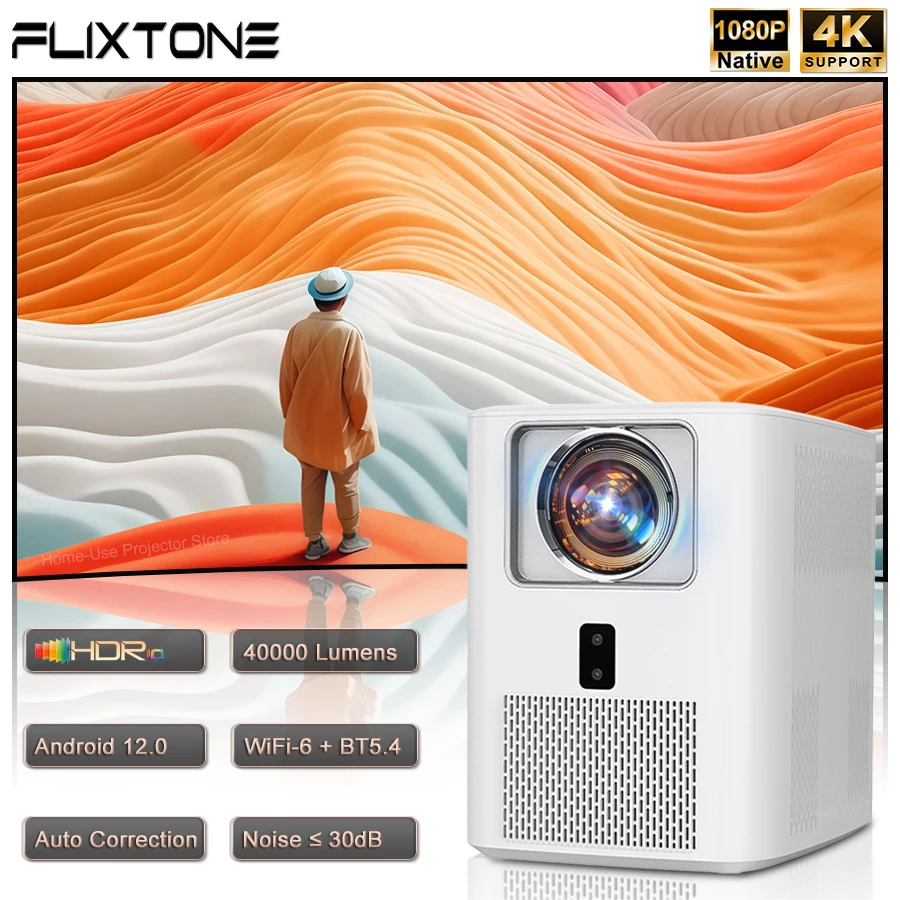FlixTone E800 プロジェクター 2K 4K フル HD 3000 ANSI 