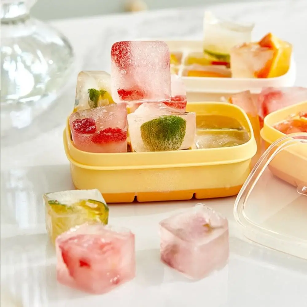 High Quality 6 Grids Ice Cube Mold Easy To Release with Lid Freezer Ice Tray DIY Tools Maker Cube Storage Box