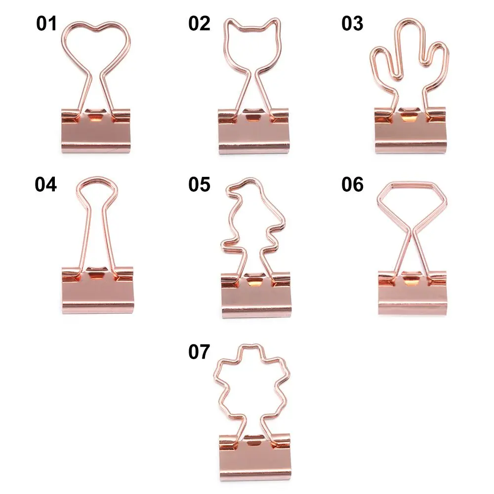 10pcs 새로운 고양이 하트 선인장 편지지 책 종이 클립 금속 바인더 클립 사무용품