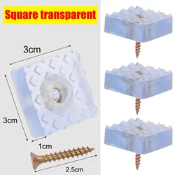 Non - Slip Floor Protector Pads with Screw for Furniture and Cabinets (Square transparent)