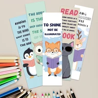 30pcs Funny Cute Cartoon Animals Reading Book Motivational Paper Bookmarks Students Readers Gift Library Office Page Marker