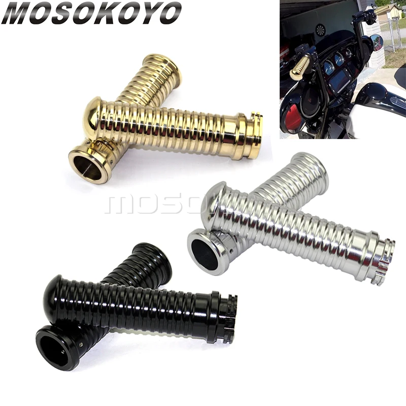 

25mm Aluminum Custom Handlebar Grip Hand Grips Ribbed Grip Universal For Harley Sportster 883 R L Chopper Classic Yamaha Suzuki