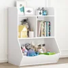 Toy Storage Organizer, 40" Kids Toy Storage Cubby with Bins,Toy Boxes and Storage for Playroom,Bedroom,Nursery School 1