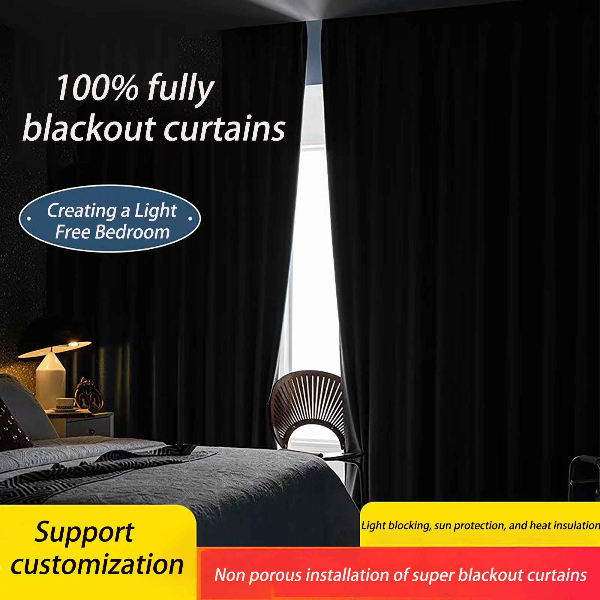 ผ้าม่านกันแดดและฉนวนกันความร้อน 100% ล่าสุดพร้อมการปิดกั้นแสงเต็มรูปแบบและหน้าต่างหน้าจอฉนวนความร้อนพิเศษ 1