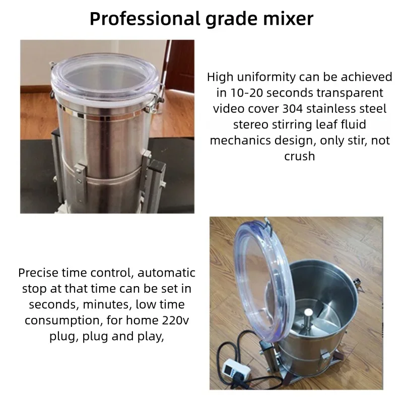JH Desktop Mixing Machine Powder Granule Mixer for Fish Bait Feed Plastic Dye Ho