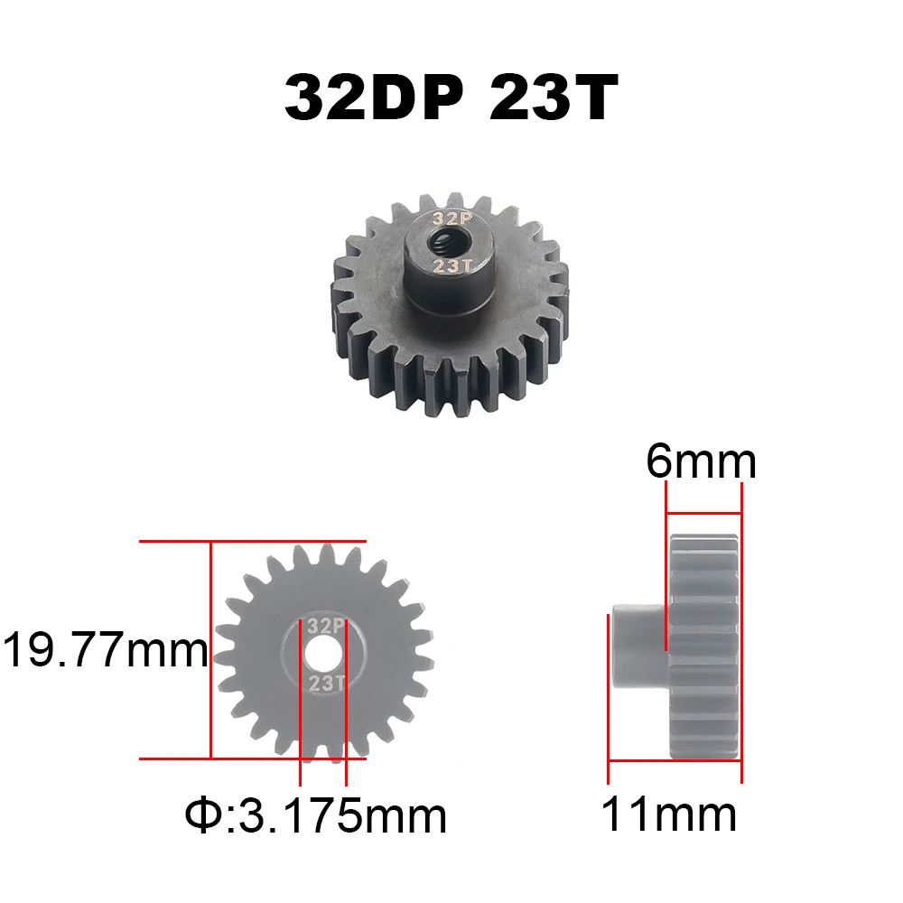 PYFORE Motorgetriebe 32P 0,8M 3,175mm Blende 10T - 24T für 1/10 1/8 RC Modellauto Buggy Truck Crawler Zubehör – Detail 14