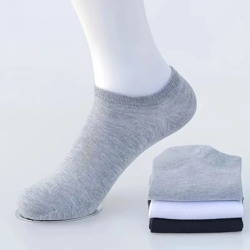 Men Women Ankle Socks Black White Grey Comfortable Breathable Spring Summer Short Low Cut Thin 5 or 10pairs