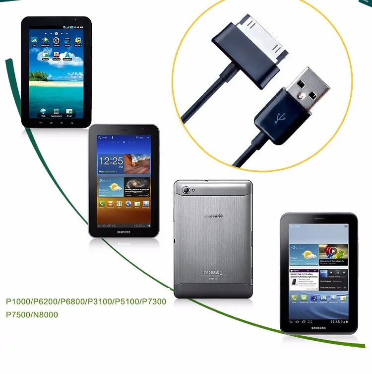 USB Data Charging Cable For Samsung Galaxy Tab 10.1" 8.9" P1000 P3100 P1010 N8000 P5100 P5110 P7510 P7500 P6200 1m charging cable,usb charging cable