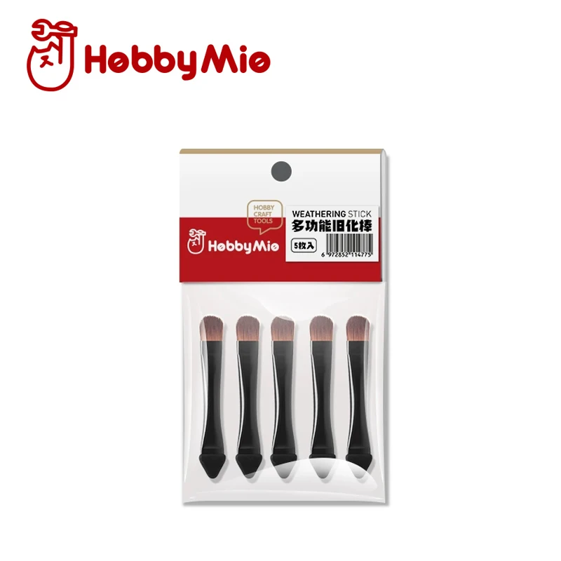 Hobby Mio Weathering Stick Coloring Brush 5Pcs Double-End Aging Cleaning Brushes Applicatore Per Weathering Master Model Craft Tool