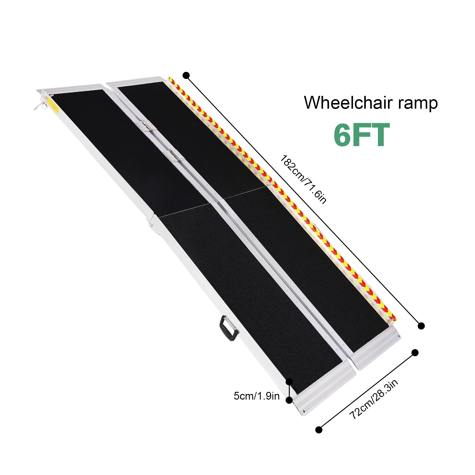 Portable Wheelchair Ramp Folding Non-Slip Aluminum Handicap Ramp Door Threshold Wheelchair Ramp for Home Steps Doorways