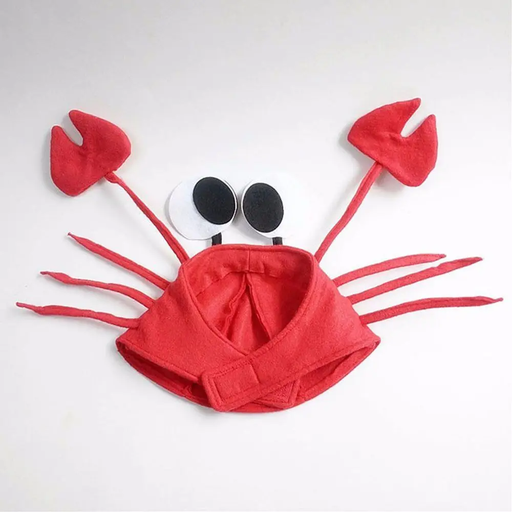 1Pc Cute Red Festival Costume Christmas Red Lobster Hat Funny Lovely Crab Hat Adult Children Party Cap Children Gift Party Hat Carnival Hat