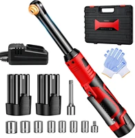 Clé à cliquet sans fil à angle droit 16,8 V/18 V, 450 tr/min, entraînement 3/8 pouces, clé électrique portable pour démontage d'écrous, outil manuel pour réparation et entretien de voitures, motos et vélos, avec 2 batteries au lithium 6