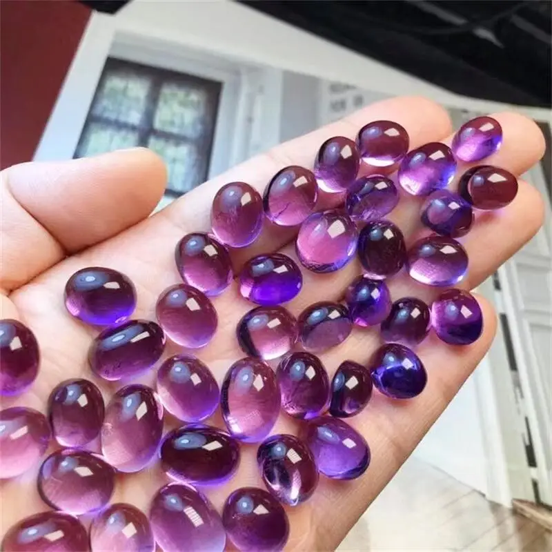 

5pcs Natural Amethyst Egg Face Elegance Crystal Pendant Energy Healing Gemstone DIY Necklace Gift 10-14mm