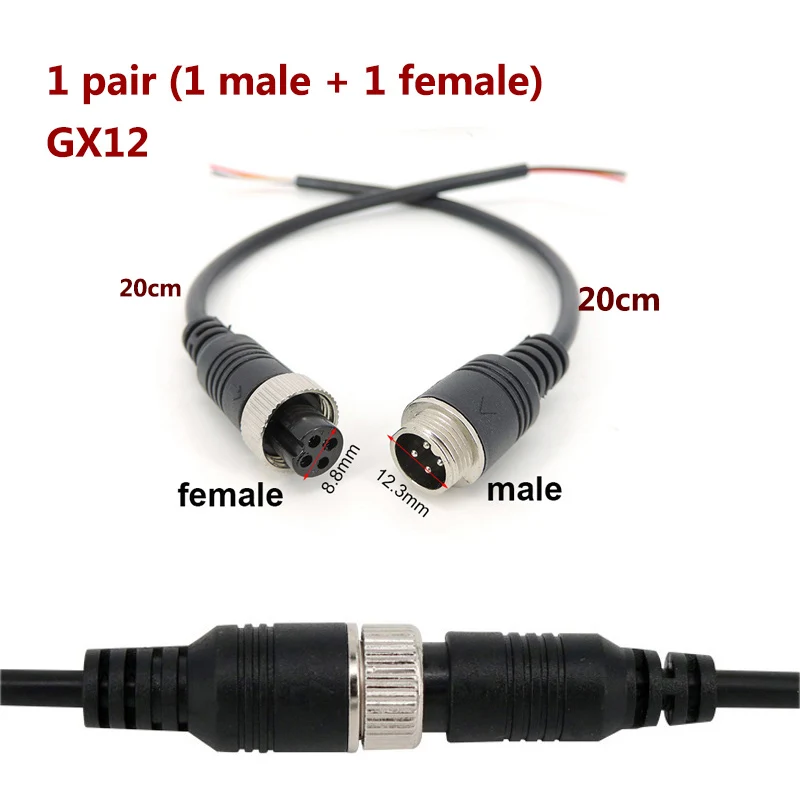 Durable Aviation Extension Video Connector Cable (4-Pin, Male to Female) for Vehicle Camera Systems