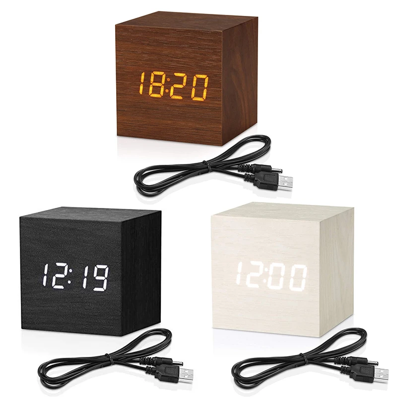 Reloj digital de escritorio cuadrado para la habitación Led Reloj