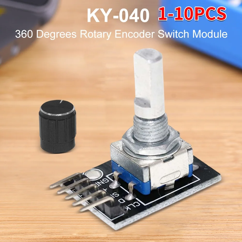 1-10PCS HW-040 360 Degrees Rotary Encoder for switch Module with Knob Cap Rotary Encoder Module Potentiometer Knob Kit