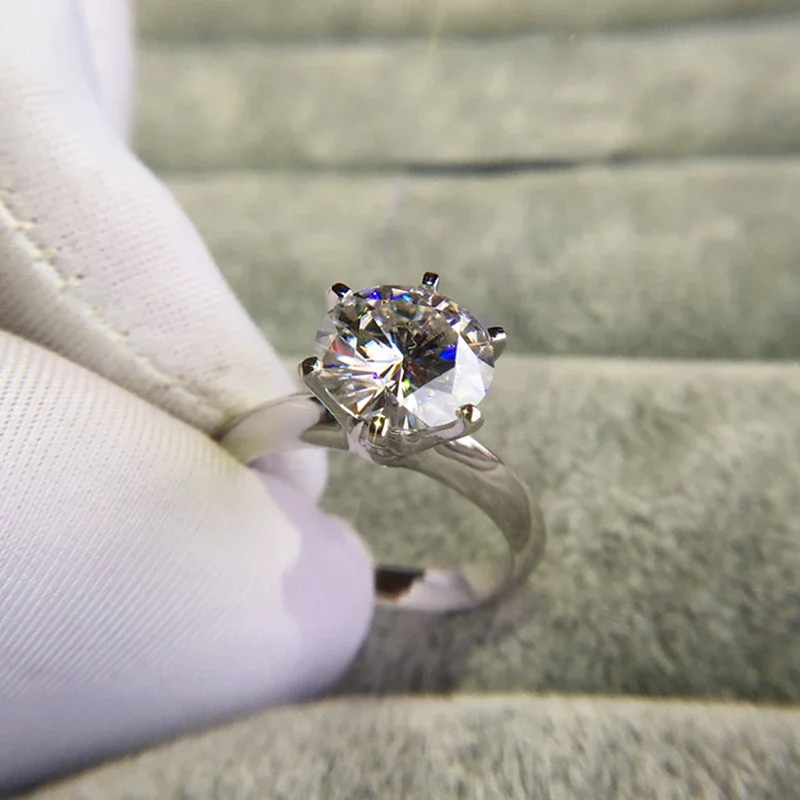 Sparking 5CT Moissanite Rings For Women Engagement Wedding Band 925 Sterling Silver Classic Romantic 6 Claws Ring Jewelry Gift 5