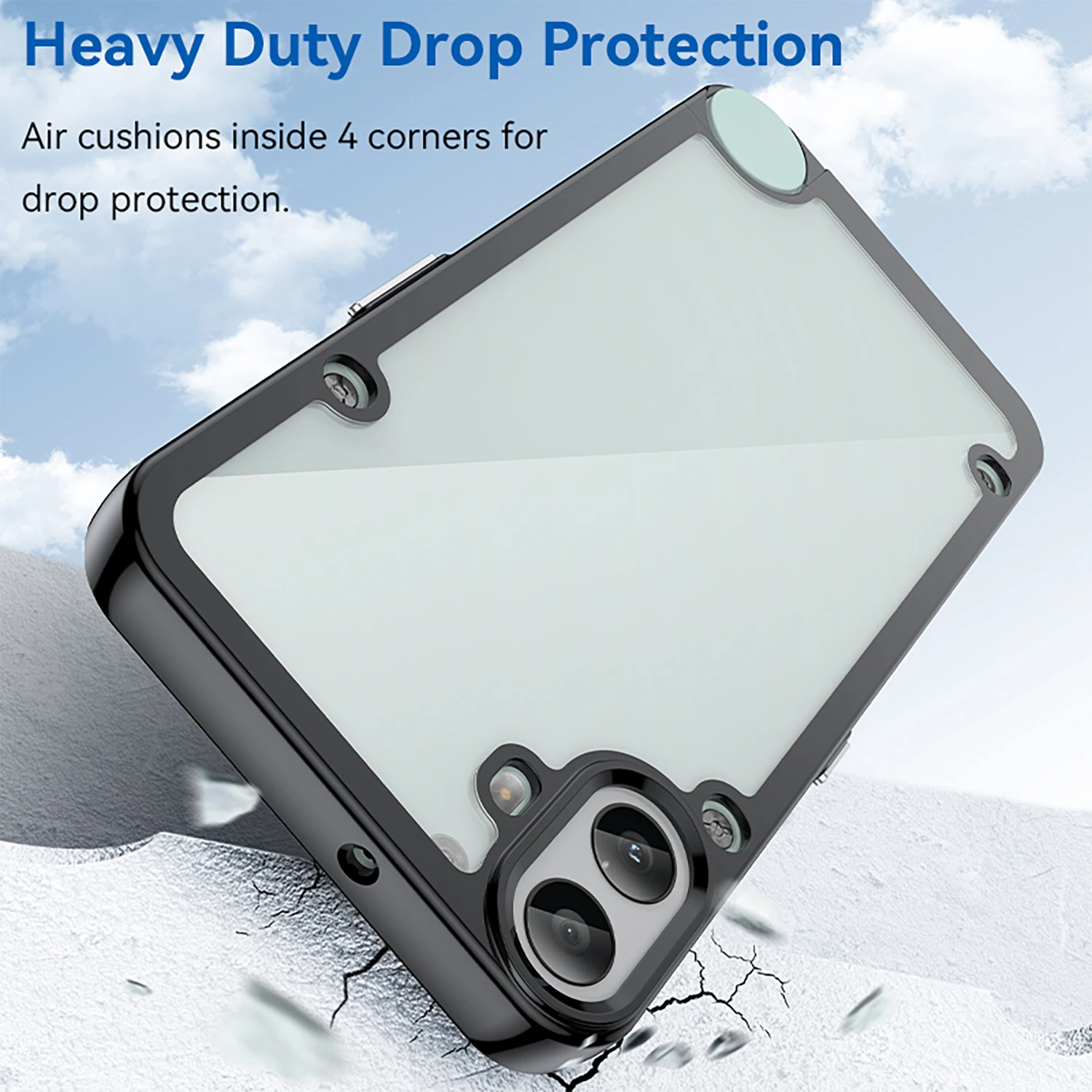 Clear Fashion Shockproof Phone Case with Fall Protection