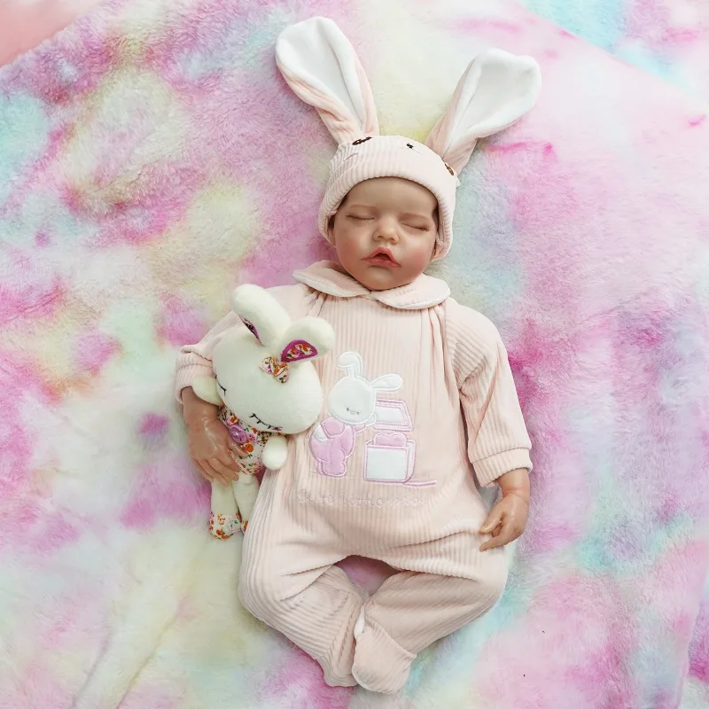 17 Pollici Neonato Reborn Baby Doll Twin B Soft Cloth Body Baby Reallist Reborn Con Occhi Chiusi Realistico Baby Sleeping Muecas Toy