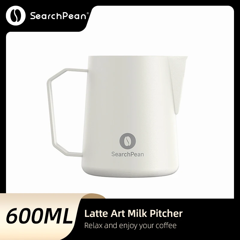 

SearchPean Milk Frothing Pitcher 500ML 600ML 700ML Steaming Stainless Steel Coffee Cappuccino Latte Art Barista Man Woman Gift