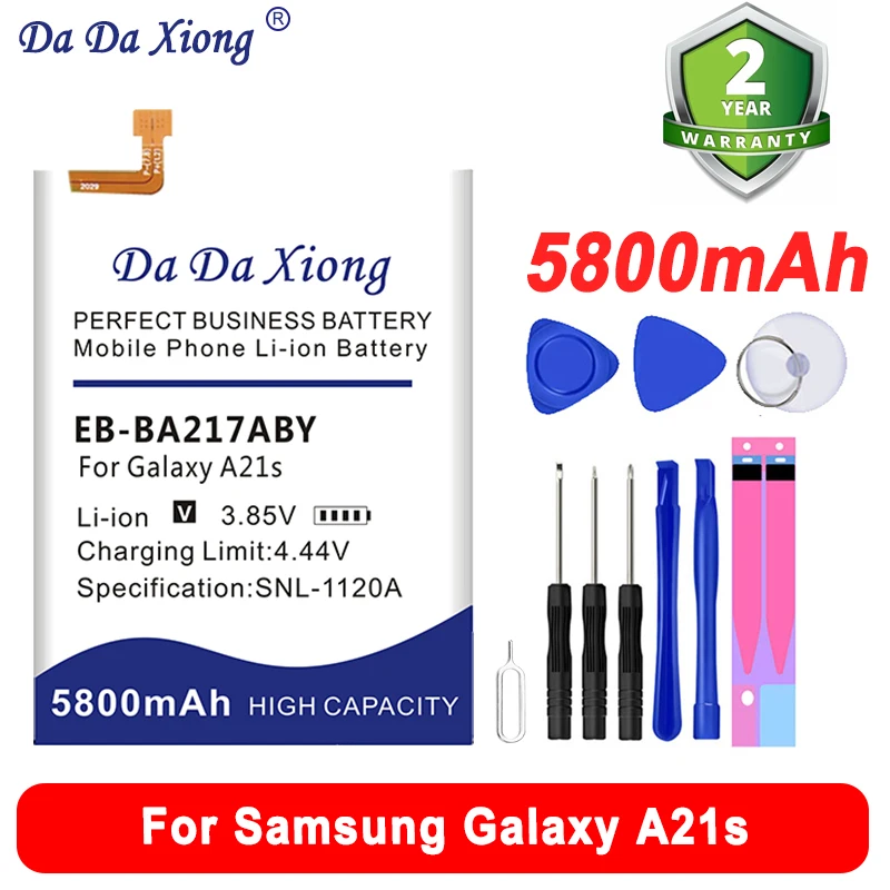 

High Quality EB-BA217ABY 5800mAh Top Capacity Battery For Samsung Galaxy A21s Smart Phone Batteries + Tool