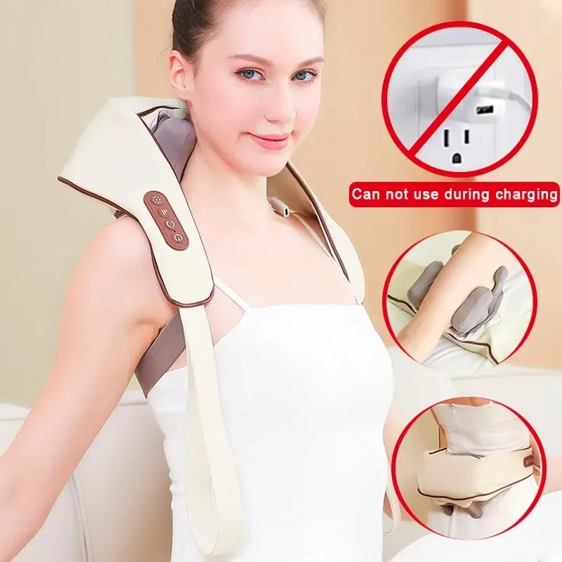 Neck and Shoulder Massager Electric Air Compress Kneading Multifunctional Back Massager for Multiple Body Parts