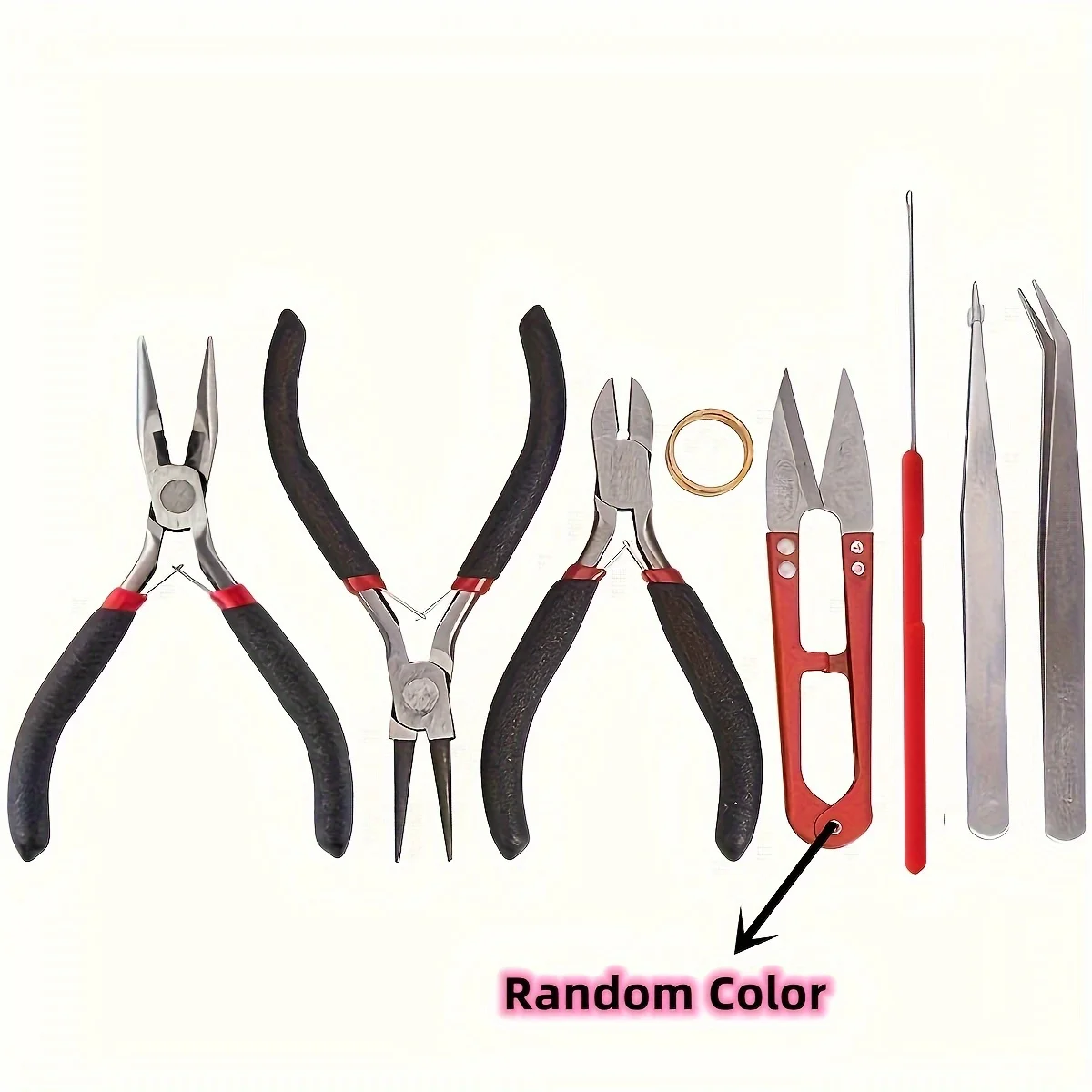 DIY Jewelry Making Tool Set 8pcs Handmade Pliers, Scissor, Tweezers, Jump Ring Opener, Suitable For Jewelry Handmade Pracise - 5