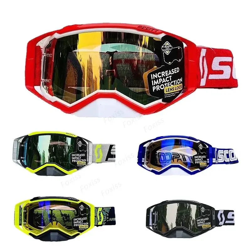 

Foxiss SCOOT Ultra HD Anti-fog Goggles Clarity Motocross Enduro Cycling Moto Dirt Bike MX MTB Riding Sunglasses HD Mirrored