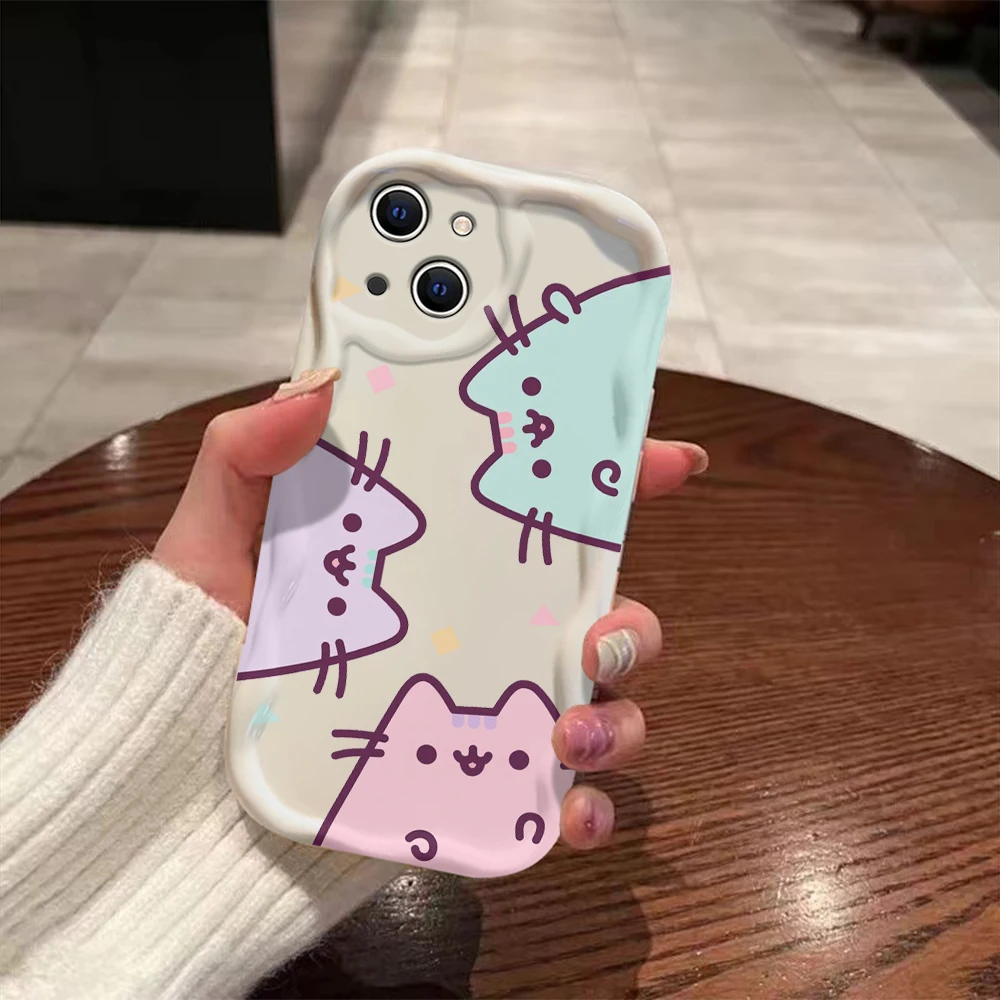 thumbnail image 1 of Funda divertida Pusheens Cat 3D Wave para iPhone 15 14 13 12 11 Pro Max Mini X XR XSMAX 8 7 6S Plus funda de silicona suave, 1 of 5