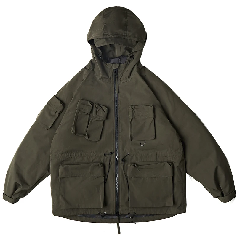 Winter American Outdoor Cargo Hooded Puffer Jacket Men Clothing Harajuku Casual Windproof Hiking Suit Korean Coat down jacket mens jacket