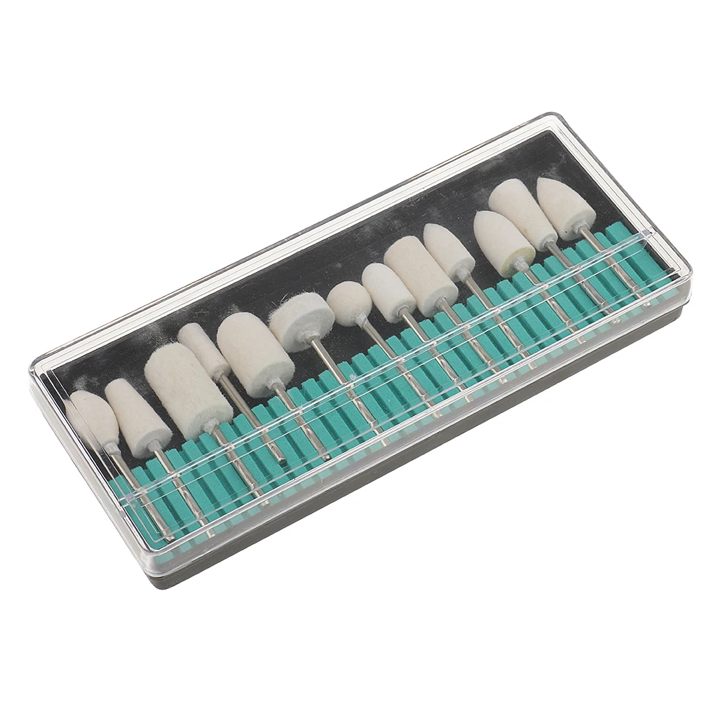 13pcs Beauty Salon Nail Art Acrylic Gel Polishing Grinding Head Tools Ceramic