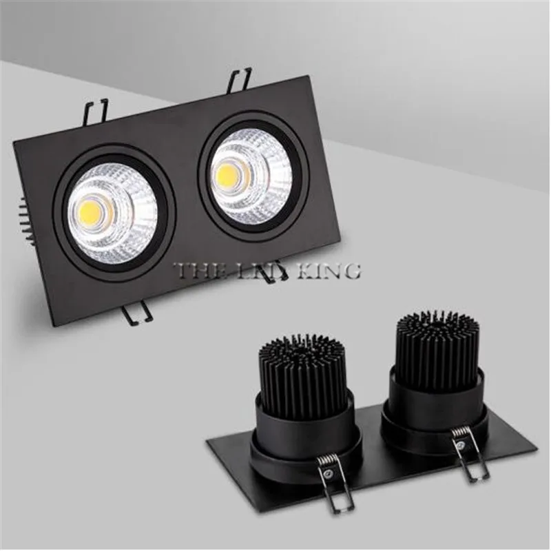 Black Recessed Square Dimmable LED Downlights 9W12W COB LED Ceiling Lamp 85-265V Warm/Cold White Spot Lights Indoor Lighting