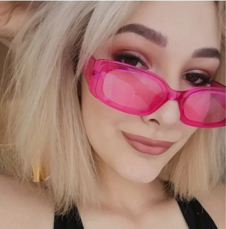 Elegant Women's Rectangular Sunglasses Vintage Style Eyewear_voghion.com