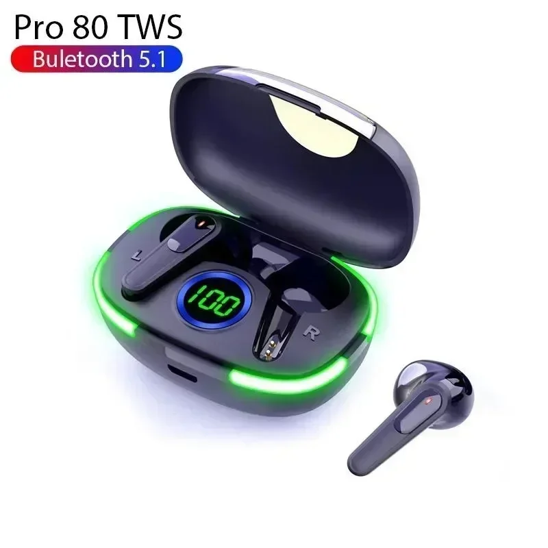 

TWS-наушники Pro80 Беспроводные с микрофоном и поддержкой Bluetooth 5,1