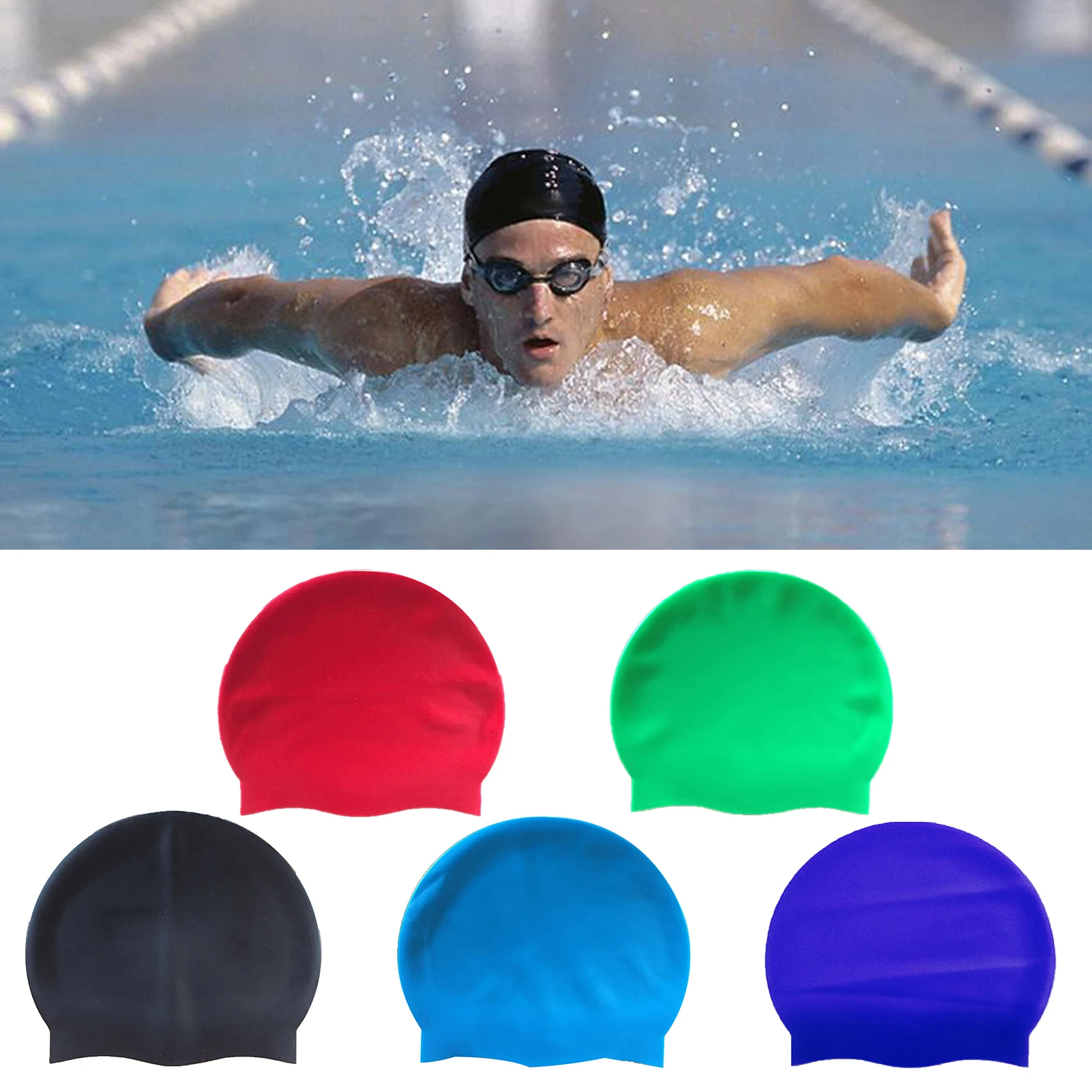 Gorros de natación con protección para las orejas, gorros de baño de tela  elástica de tamaño libre, pelo largo grande, gorro de buceo, gorro de  piscina – Los mejores productos en la