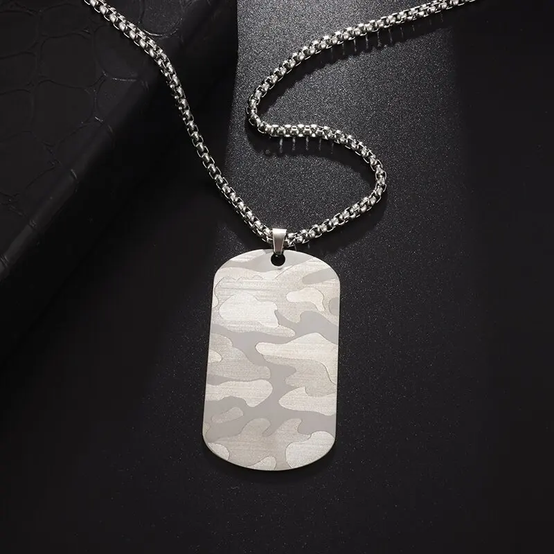 Personalized Camouflage Military Uniform Pendant Necklace Hip-Hop Dog Tag  Chain Jewelry Men and Women Stainless Steel Jewelry - AliExpress