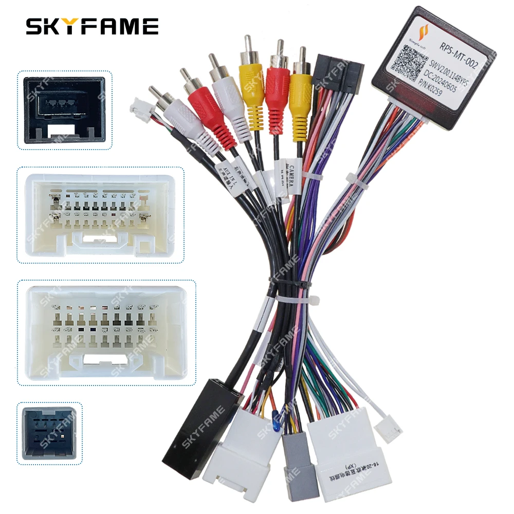SKYFAME Car 16pin Wiring Harness Adapter Canbus Box Decoder For Mitsubishi Outlander ASX Pajero RP5-MT-002/RP5-MT-102/MT-SS-03B car wire cable adapter