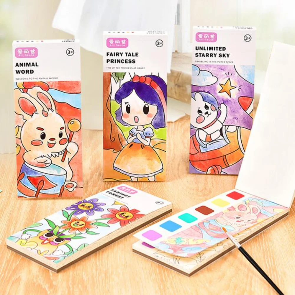 

Portable New Watercolor Paint Bookmark DIY Watercolor Paint Book for Children Painters Water Drawing Toys Set Kids Birthday Gift